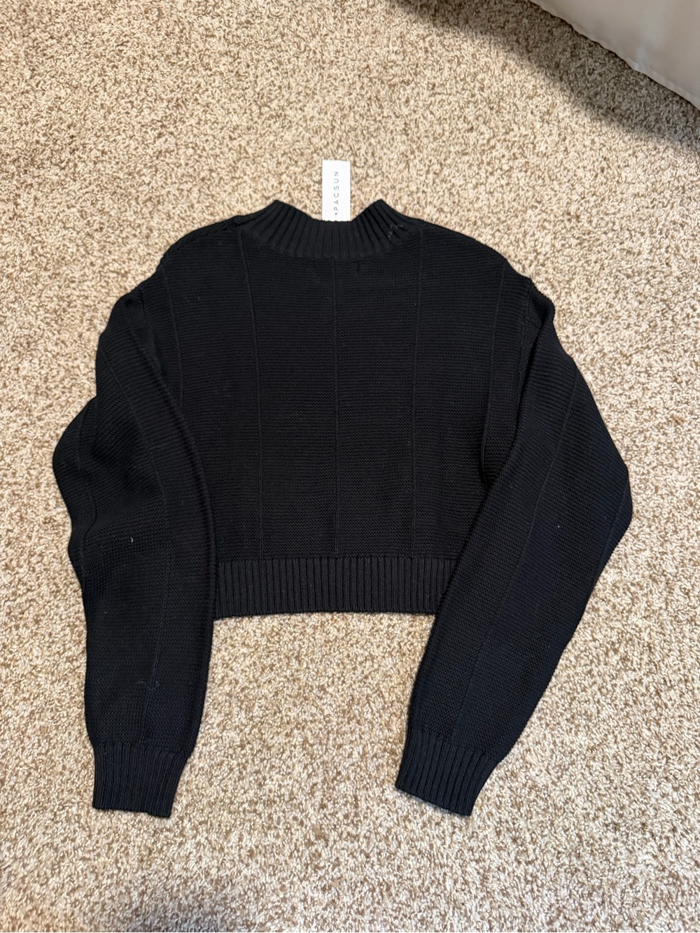 La Hearts Black Cropped Turtleneck Sweater